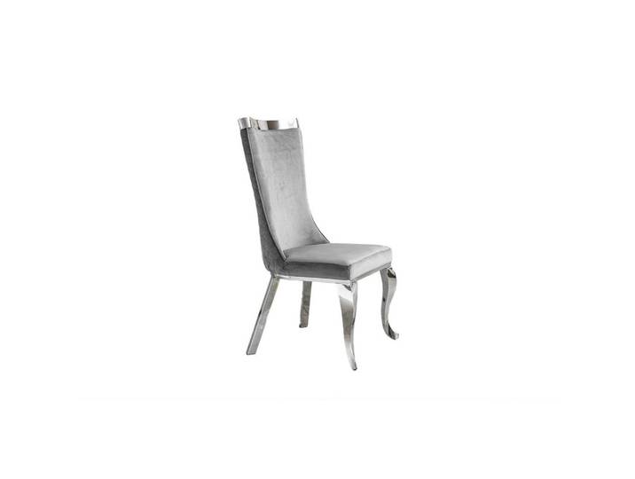 Kawola Esszimmerstuhl Selena Grau Velvet (1er-Set), Textil, 54x109x64 cm, Esszimmer, Stuhl