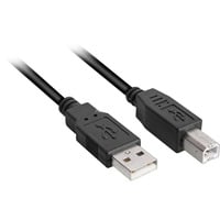 USB 2.0 Kabel, USB-A Stecker > USB-B Stecker schwarz, 0,5 Meter