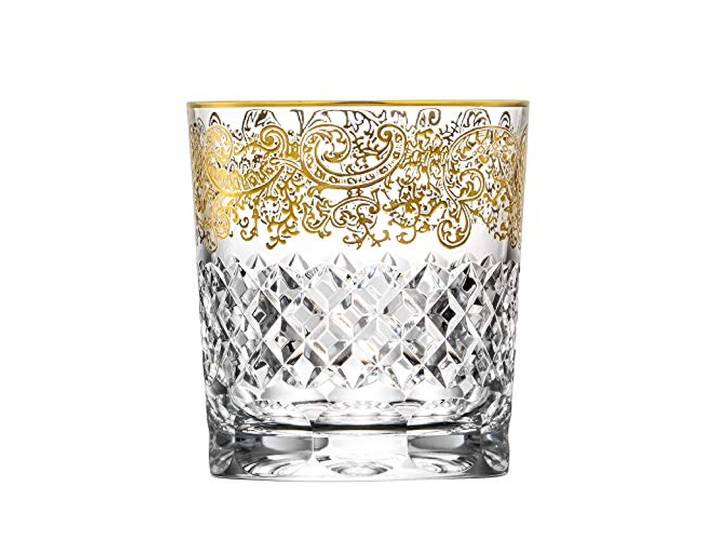 ARNSTADT KRISTALL Whiskyglas Arabeske Gold (9 cm) - Kristallglas mundgeblasen · handgeschliffen · Handmade in Germany · inkl. 24 Karat Goldrand