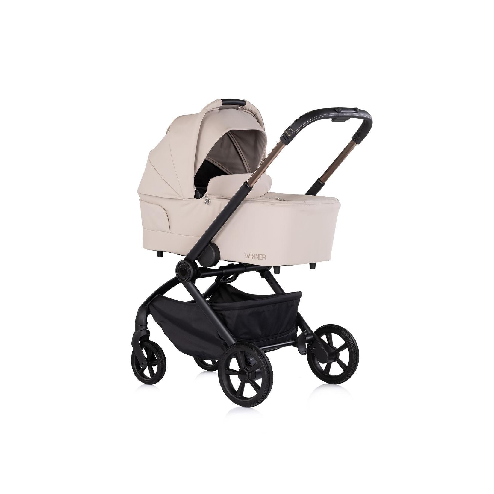 Chipolino Kombikinderwagen Winner 2 in 1 Babywanne klappbar Fußabdeckung Korb beige