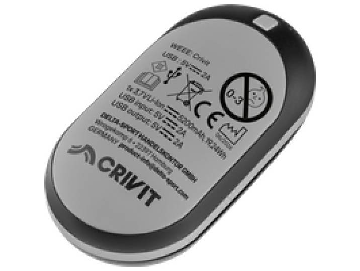 CRIVIT Chauffe-mains rechargeable (gris/noir)