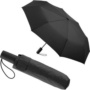 Fare Regenschirm AOC schwarz, windsicher, Auf-Zu-Automatik, Ø 98 cm, 30 cm, Taschenschirm, 100 Stück