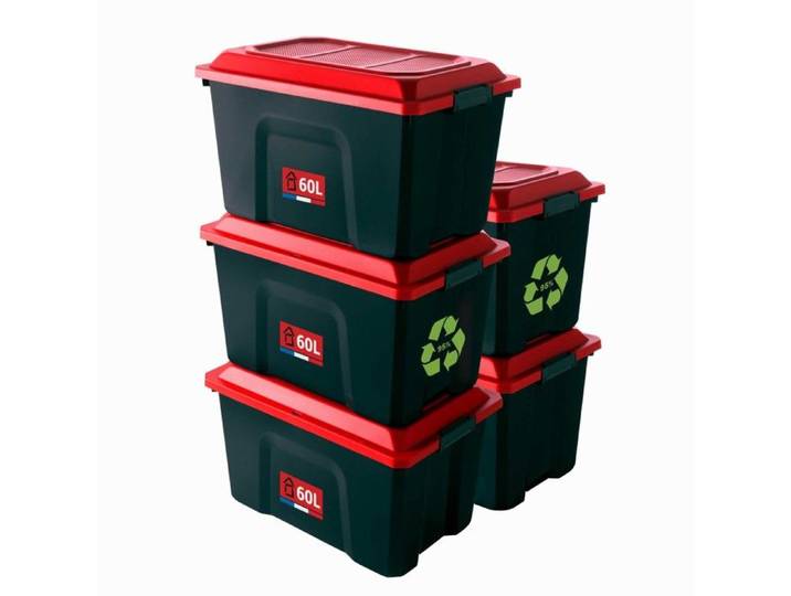 Boite de rangement plastique avec couvercle lot de 5 Sundis LOCKER 60L