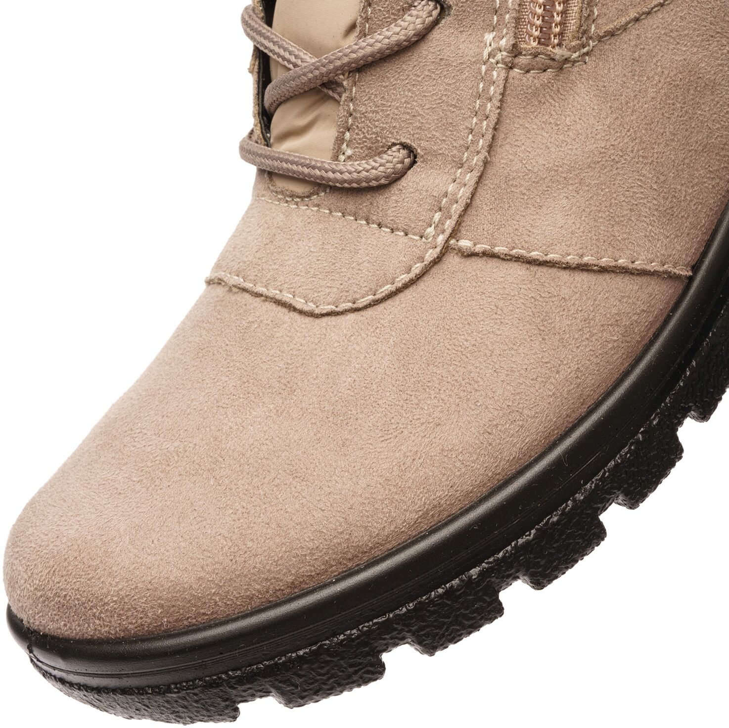 Winterboots ARA "SAAS FEE", Damen, Gr. 4,5 (37,5), Warmfutter, beige (beige, grau), Filz, Textil, Veloursleder, Basic, Schuhe Winterboots, Winterstiefelette, mit praktischem Außenreißverschuss, G-Weite