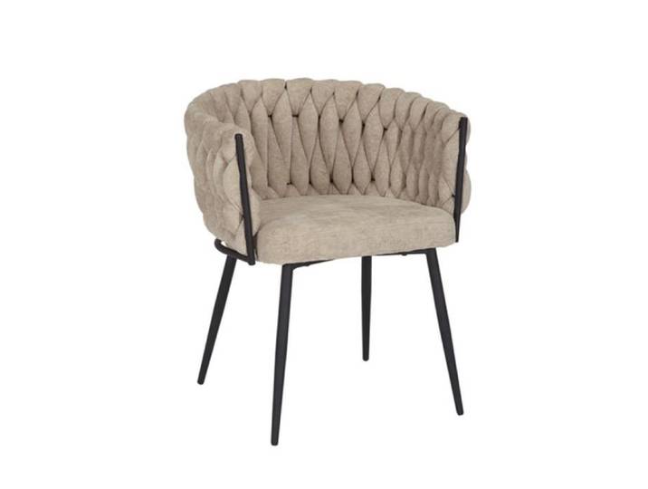 Livin24 Chaise de salle à manger River chenille beige