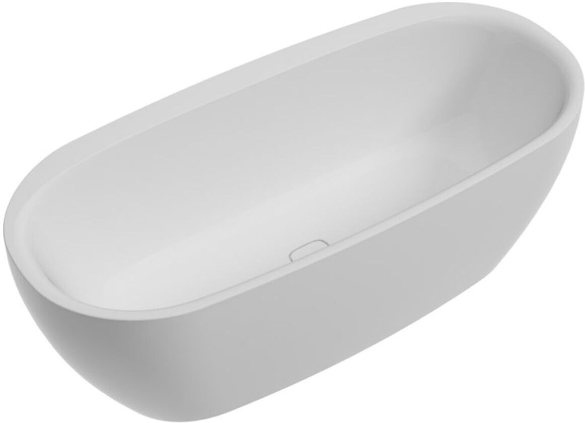 Hoesch Oval-Badewanne iSENSI 180x80cm, Über- und Ablauf, weiß, weiß (3917.010)