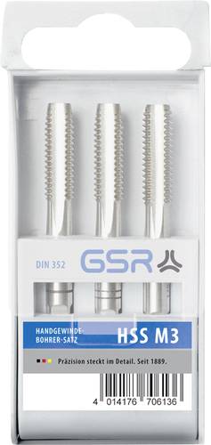 GSR 00706130 Handgewindebohrer-Set 3teilig metrisch M3 0.5 Rechtsschneidend DIN 352 HSS-G 1St.