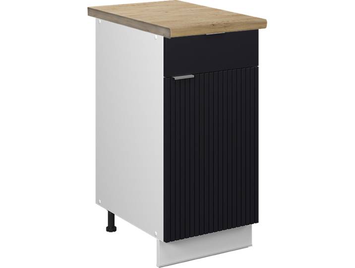 Meuble cuisine Vicco Fame-Line Noir rayé 40cm \, PT Chêne\, Model 50600