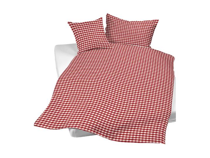Bettbezug NIGHT FASHION Karolin , rot, weiß, B:160cm L:210cm, Bio-Baumwolle, Obermaterial: 100% Baumwolle, Bettbezüge, Bettbezug