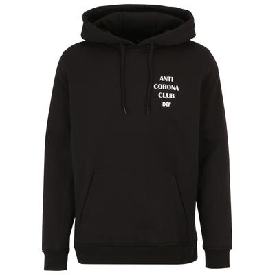 Rundhalspullover DEF "DEF Herren Anti Corona Hoody", Herren, Gr. S, schwarz, 65% Baumwolle, 35% Polyester, bedruckt, Rundhals, Pullover Rundhalspullover