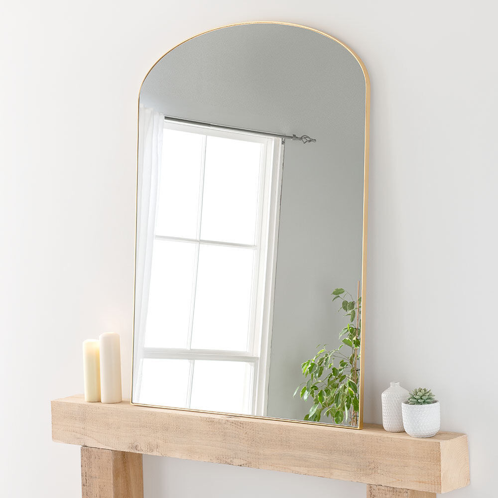 Ebern Designs Iaverne Flat Leaning Mirror Gold Leaf 121cm H X 2cm D