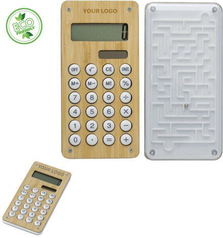 Calcolatrice in bamboo Personalizzate o neutre Promosolution