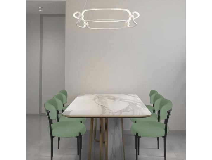 Lot de 6 Chaises de Salle à manger PIPIPOXER Chaise de Cuisine en Teddy Flanelle et Métal Ergonomique Design 50x50x75 cm Vert