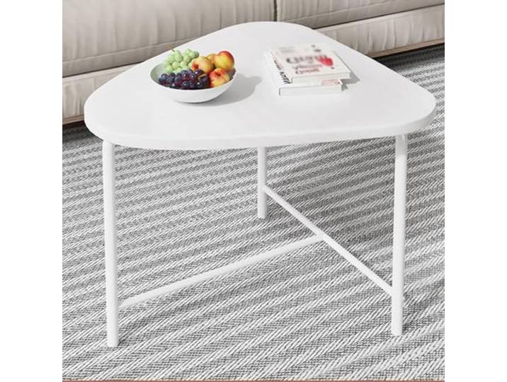 XDgfjrCGKJ Moderner Mid-Century-Couchtisch mit Metallrahmen(/White)