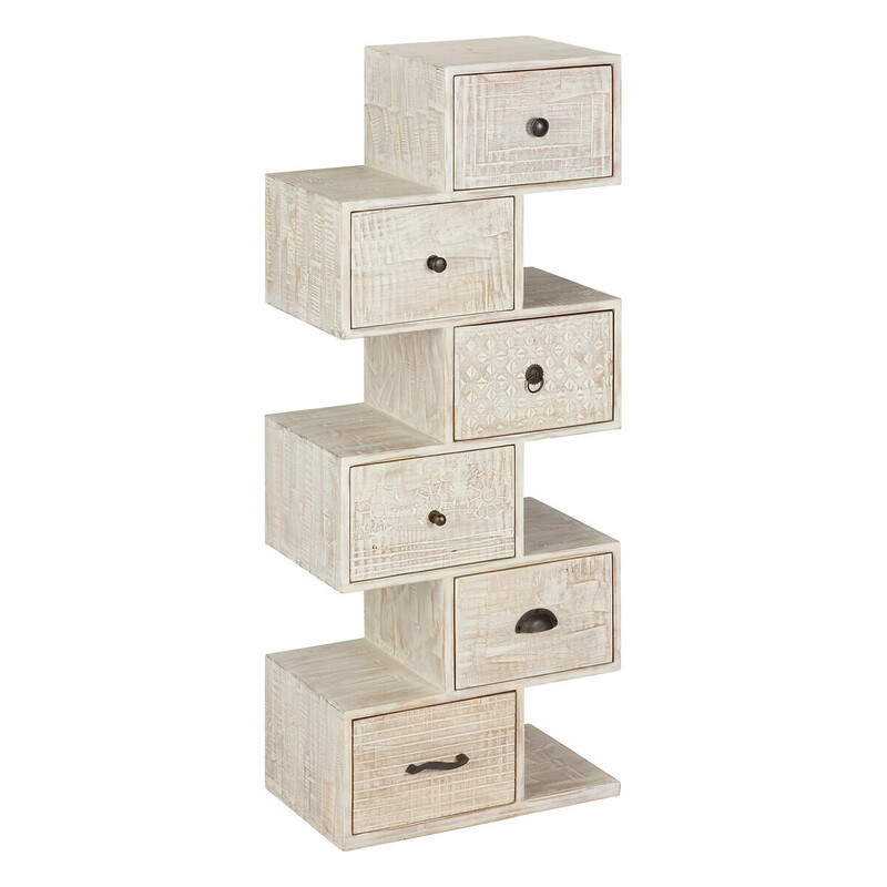 Atmosphera Ajay Ladeblok kast van mango hout met 6 lades, B/D/H: 50 x 50 x 122,5 cm