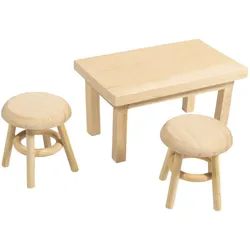 Rayher Dekoartikel natur Wichtel Mini Tisch mit 2 Hockern, 1 Set