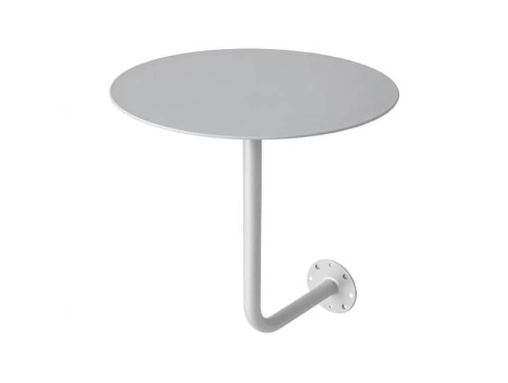 Kleiner runder Wandtisch, klappbarer Vintage-Stehtisch aus Metall Platzsparende Bistrotheke for Cafés, Eckstände im Milchteeladen und Dessertbars – Wandmontage(40X45CM white iron)