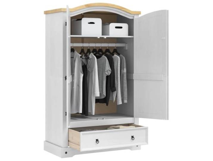 vidaXL Kleiderschrank Corona Weiß 101 x 52 x 170 cm