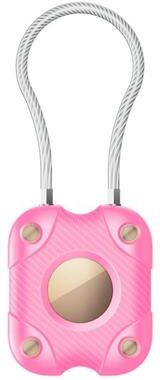 Inspired Deals Waterproof AirTag Pet Collar Holder Durable Metal Protective Case With Rope Loop pink