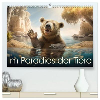 Im Paradies der Tiere (hochwertiger Premium Wandkalender 2027 DIN A2 quer), Kunstdruck in Hochglanz