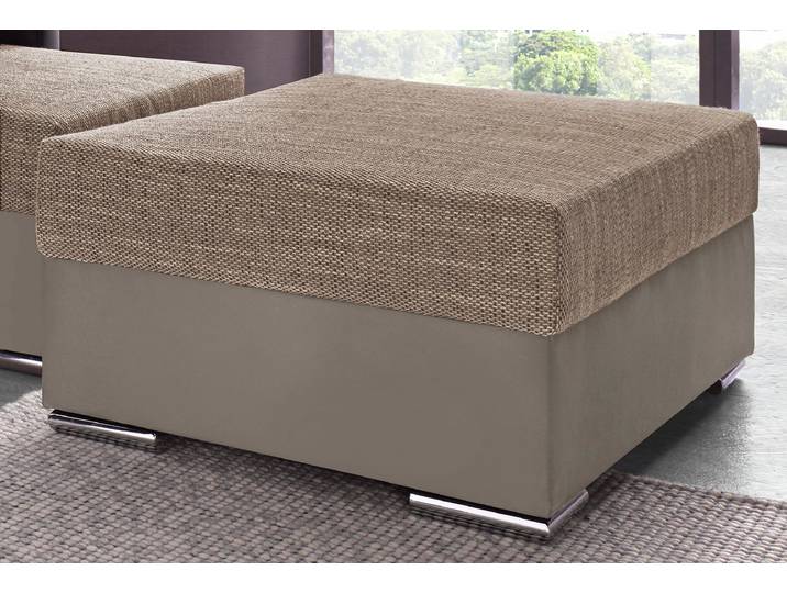 Hocker COLLECTION AB John, B: 100 cm , braun (elefant, cappuccino), B:100cm H:40cm T:70cm, Struktur (100% Polyester);Kunstleder SOFTLUX / Struktur (80% Polyester; 20% Polyacryl);Microfaser PRIMABELLE (100% Polyester) / Struktur (100% Polyester), Hocker, Hocker, optional Federkernpolsterung