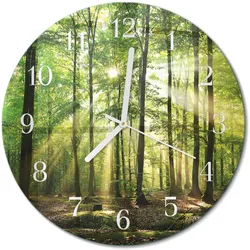WANDUHR aus Glas Ø30 cm - Waldnatur
