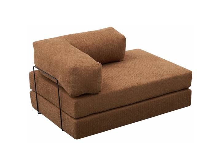 Bettsofa Foldbar Braun Fabric: 100 Prozent CHENILLE B 140 T 95 cm - Material: Fabric: 100% CHENILLE