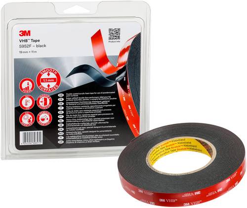 3M 5952F/IPS Klebeband Schwarz (L x B) 11m x 19mm 1St.