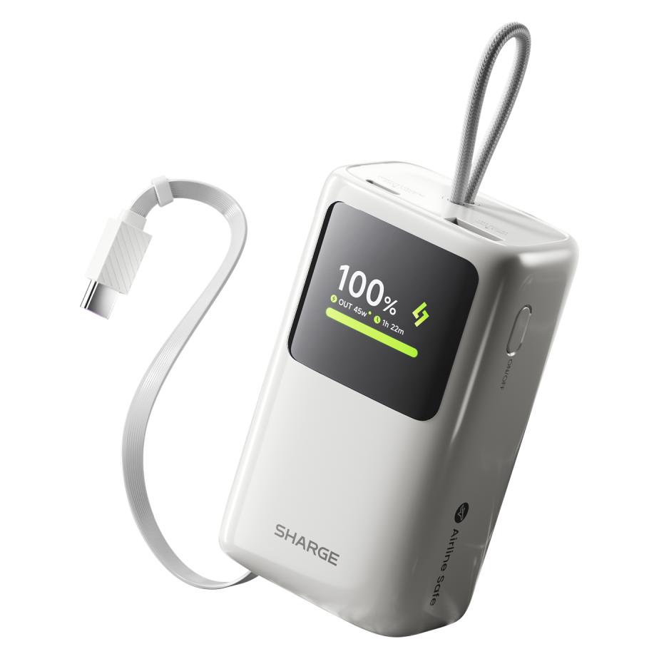 Sharge Retractable 45 WHI (10000 mAh, 45 W) (YDD-SG-E3SSX-BAI)