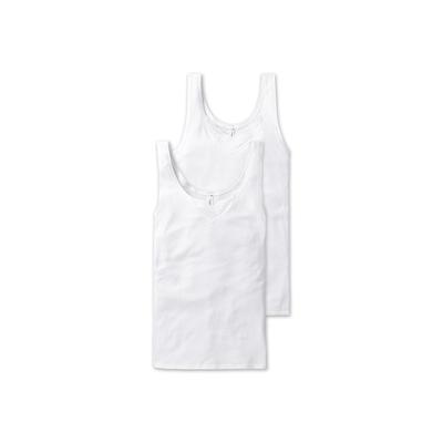 Unterhemd SCHIESSER "Unterhemd Cotton Essentials 2er Pack", Damen, Gr. XL, N-Gr, weiß, Obermaterial: 100% Baumwolle CO., Unterhemden Unterhemd
