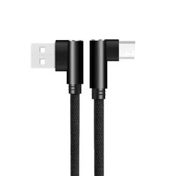 MobileKing Nylon Micro-USB zu USB-A 90° Winkel-Ladekabel 1 m - weiß MBK348