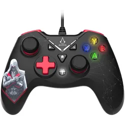 Freaks and Geeks FREAKS PC Controller Wired Assassin's Creed (PC), Gaming Controller, Rot, Schwarz