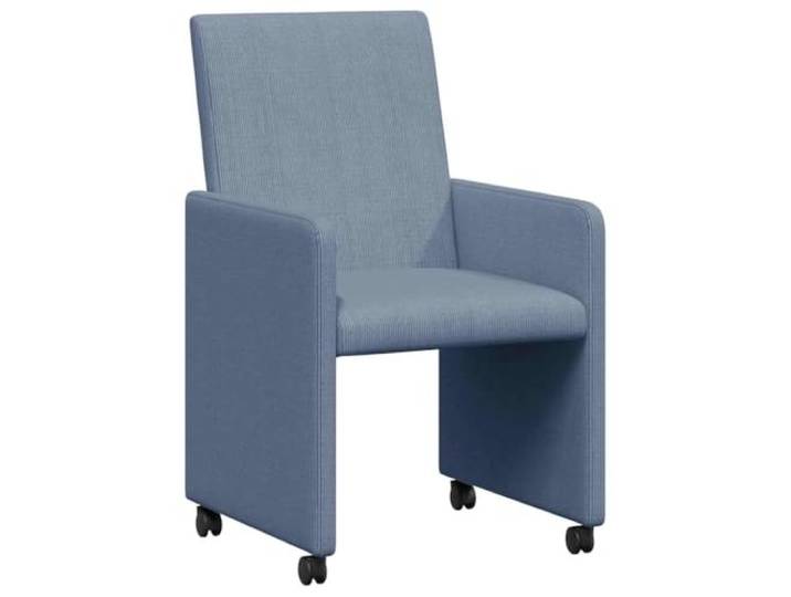 Coespram Esszimmerstuhl mit Rollen 2er Set Blau Cord Modern 57x66x94 cm Moderne Polsterstühle im 2er Set mit Rollen, Cordstoff und Armlehnen für flexibles Sitzen im Esszimmer und Arbeitszimmer.