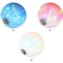 SET Synthetischer Opal Schraubkugel mit Chirurgenstahl-Gewinde