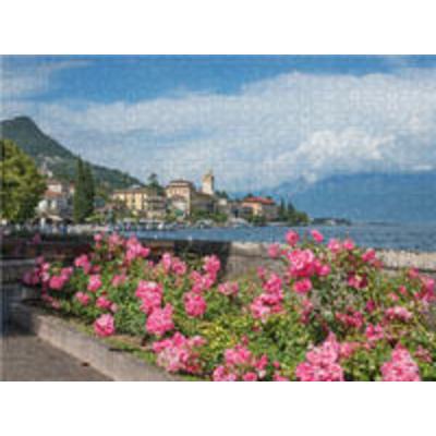 CALVENDO Puzzle Uferpromenade Gardone Riviera | 1000 Teile Lege-Größe 64x48cm Foto-Puzzle für glückliche Stunden