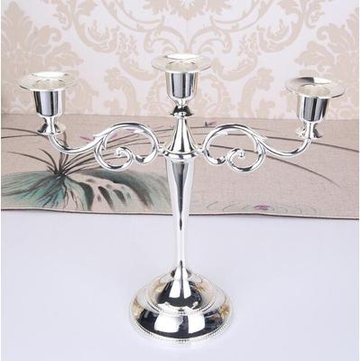 Inspire Daily Merch Metal Candlestick Holder Retro 3 Arm Candelabra Wedding Home Decor silver
