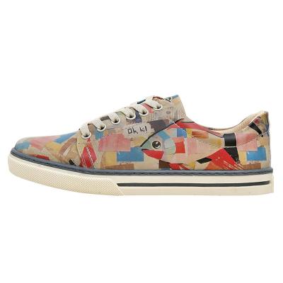 Sneaker DOGO "Classic Schnürsneaker Hi Fish Damen Sneaker", Damen, Gr. 36, Normalschaft, bunt (mehrfarbig), Lederimitat, Schuhe Sneaker, Handgefertigt