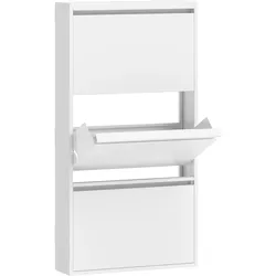 SCHUHSCHRANK aus Metall 55/15/106 cm Weiß