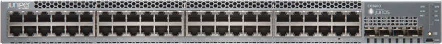 Juniper EX3400-48T, Managed, L2/L3, Gigabit Ethernet (10/100/1000), Rack-Einbau, 1U