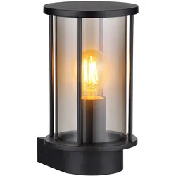 LED Wandlampe Außenleuchte Schwarz Flammen-Effekt Edelstahl Rauchoptik H 25,2 cm
