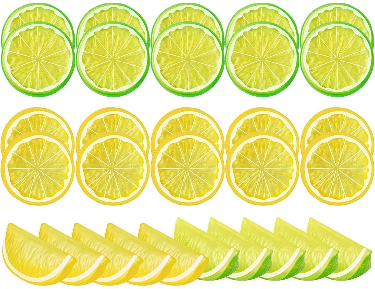 Dailygoods Kunstmatige Citroenschijven 30 Stuks - Decoratief Kunstfruit