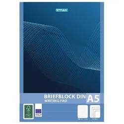 Stylex, Heft + Block, Briefblock Din 50blatter A5 Linie (A5, Liniert)
