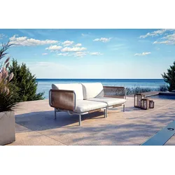 OUTFLEXX Visby Gartenlounge 2-teilig, creme/weiß, Alu/Stahl, inkl. Kissen, elektrophoretisch beschichtet