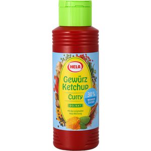 Hela Ketchup Gewürzketchup Curry delikat, zuckerreduziert, in Flasche, 300 ml