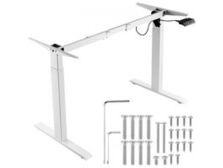 VEVOR Cadre de bureau debout, hauteur réglable 70-117 cm, pieds de bureau d'ordinateur électrique, longueur 95-158 cm, base de poste de travail ergonomique pour maison, bureau, cadre uniquement, blanc