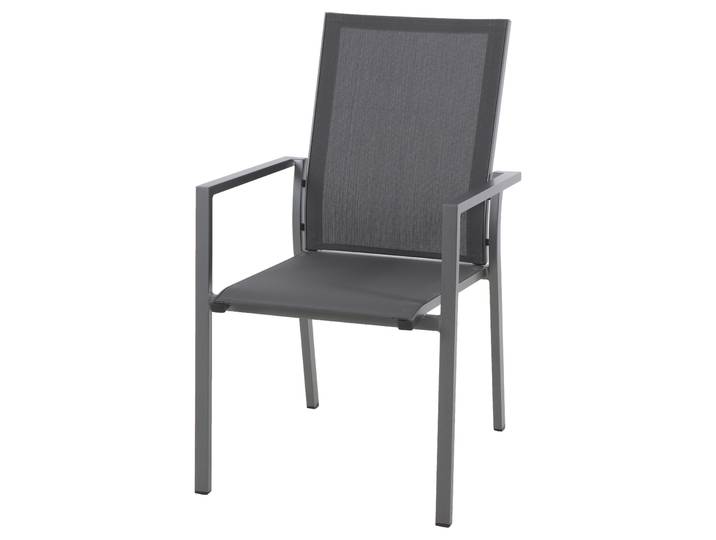 2er Set MWH Felino Stapelstuhl Aluminium/Textilene iron grey