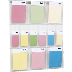 Helit Prospekthalter H68110, the placativ, Wandprospekthalter, Kunststoff, 6x A4, 6x DIN lang
