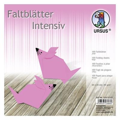 URSUS Falten Faltblätter Uni intensiv, Plakatkarton, 65 g/m², 20 x 20 cm, pink