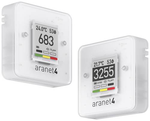 Aranet CO2 Messgerät 0, 0, 0, 600 - 9999, 50, 85, 1100 ppm, °C, %, hPa mit Temperaturmessfunktion