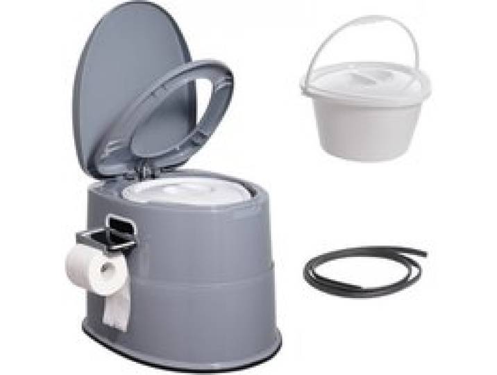 VEVOR Toilette Portable avec Réservoir à Matières 5 L Toilette de Camping avec Porte-Papier et Support de Téléphone sans Odeur WC de Voyage pour Camping-car Caravane Chambre à Coucher Femmes Enceintes